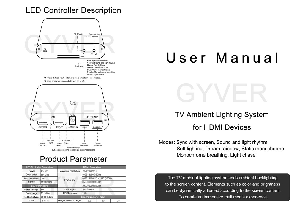DIY Ambient DC 5V WS2812B USB LED Strip RGB Full Color HDTV Computer  Monitor TV PC Dream Screen Background Lighting